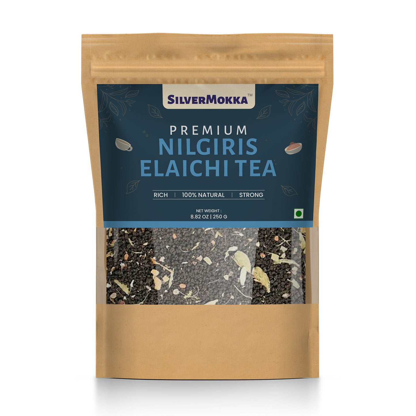 SilverMokka Premium CTC Nilgiri Elaichi/ Cardamom Tea | Authentic, Pure 100% Nilgiri CTC Tea | Aromatic, Flavourful and Strong Tea