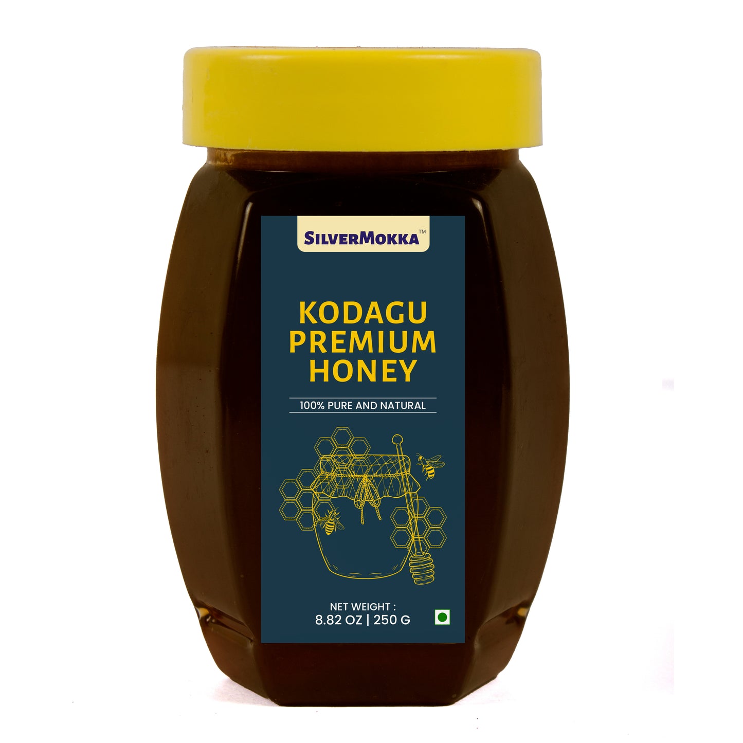 SilverMokka Kodagu Premium Honey | Artisan Farmer Grown Bee-hive Honey | Small-scale Farmers | Estate Honey | Coorg/ Kodagu, Karnataka, India | Sealed PET Bottle |