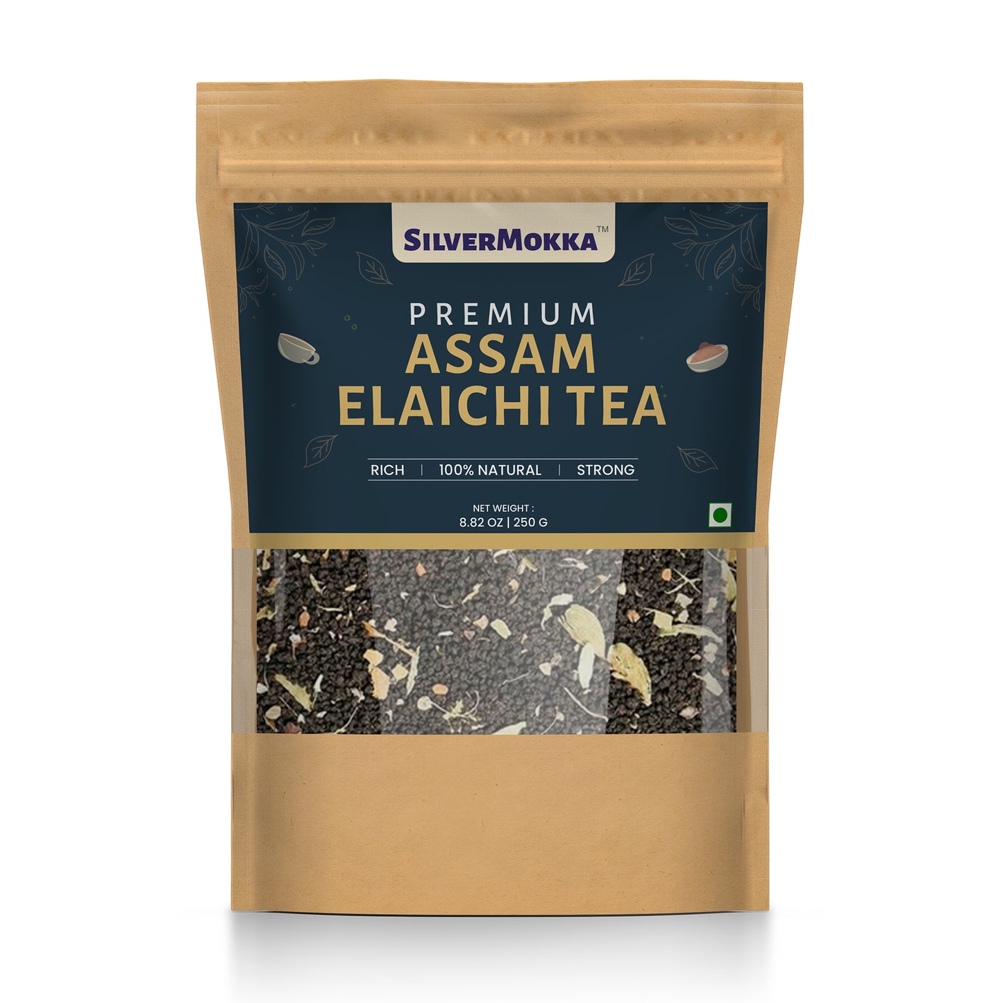SilverMokka Premium CTC Assam Elaichi/ Cardamom Tea | Authentic, Pure 100% Assam CTC Tea | Aromatic, Flavourful and Strong Tea | Second Flush Tea