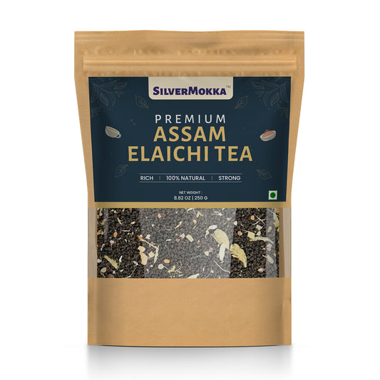 SilverMokka Premium CTC Assam Elaichi/ Cardamom Tea | Authentic, Pure 100% Assam CTC Tea | Aromatic, Flavourful and Strong Tea | Second Flush Tea