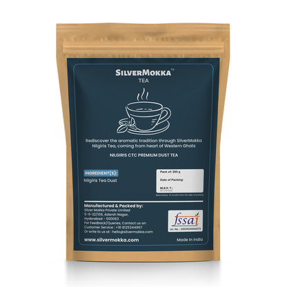 SilverMokka Original Nilgiri Tea | Single Origin Tea | Nilgiri Dust Tea | Strong, Aromatic, Flavorful | CTC Premium Dust Tea