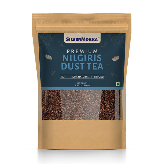 SilverMokka Original Nilgiri Tea | Single Origin Tea | Nilgiri Dust Tea | Strong, Aromatic, Flavorful | CTC Premium Dust Tea