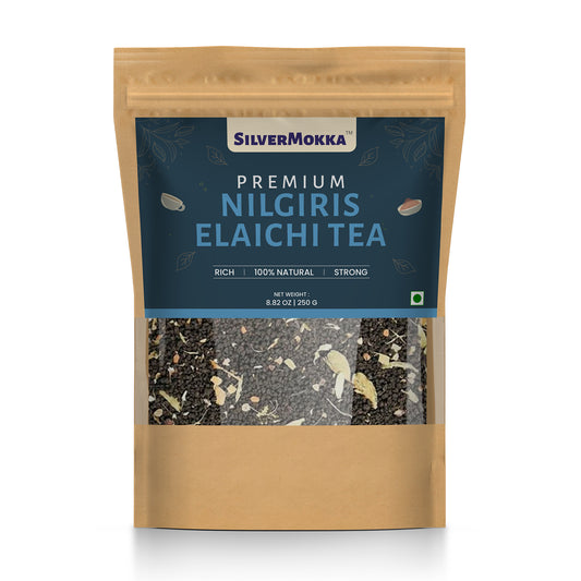 SilverMokka Premium CTC Nilgiri Elaichi/ Cardamom Tea | Authentic, Pure 100% Nilgiri CTC Tea | Aromatic, Flavourful and Strong Tea