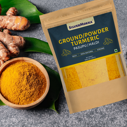 SilverMokka Turmeric (Haldi/ Pasupu) Powder  | Pure & Natural | Zip-lock Bag/ Pouch |250g